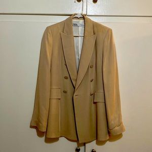 Zara khaki silky smooth blazer size M
